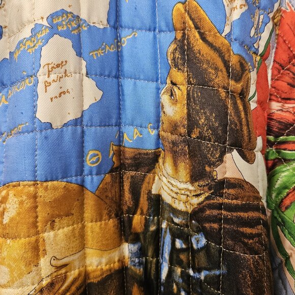 Begedor vtg quilted silk bomber jacket native meso-Americans Columbus jaguars - Picture 8 of 13